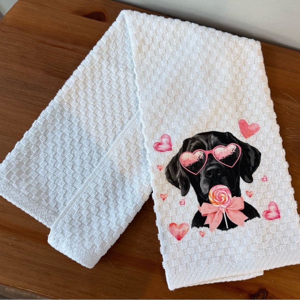 Valentine Dog Breed Kitchen Dish Towel - Picture 7 of 11
